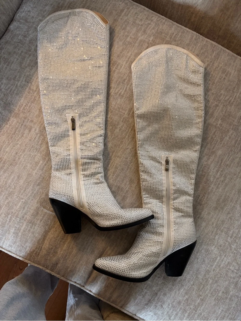 Azalea Wang Nash Knee-High Sparkle Boots